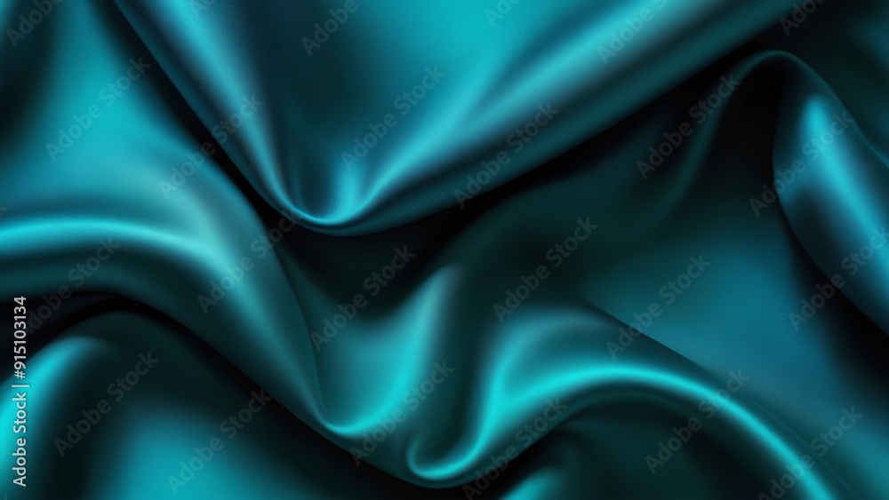 Obraz premium Dark blue mint sea teal jade emerald turquoise light blue abstract silk background