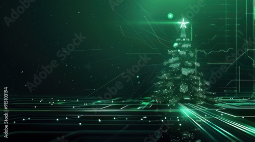 Digital Christmas Tree on Circuit Board