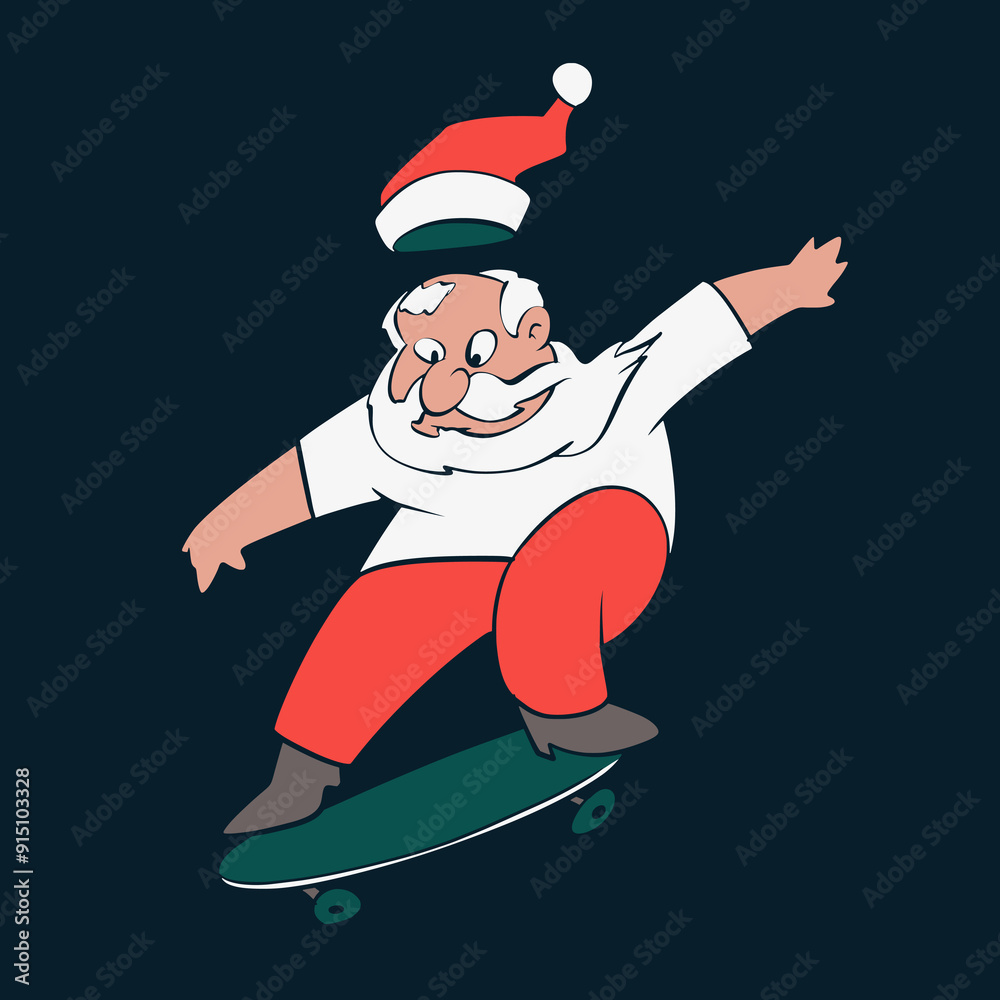 Santa Claus Roller Skating Cartoon Vector Santa Claus Roller Skating Cartoon Vector