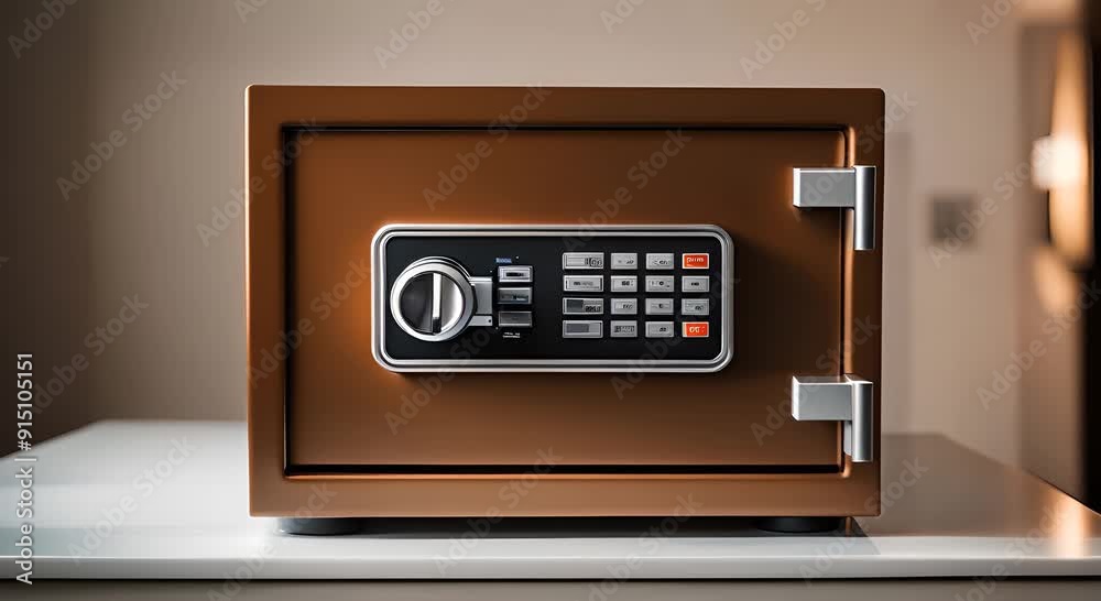 Small safe in a room. Small safe in a room.