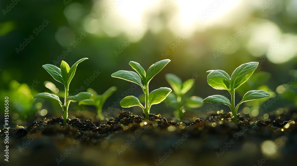 New Life - Green Seedlings in the Sunlight. New Life - Green Seedlings in the Sunlight.