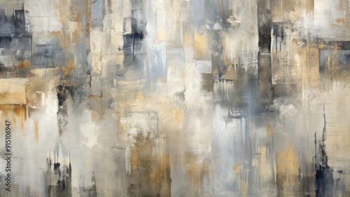 Wallpaper Mural Abstract Cityscape Acrylic on Canvas, Grey, Beige and Black Tones, Urban Landscape, Modern Art Torontodigital.ca