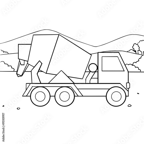 Cement Truck Coloring Page