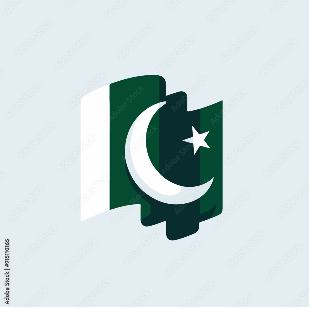 flat vector logo of the Pakistan flag. flat vector logo of the Pakistan flag.