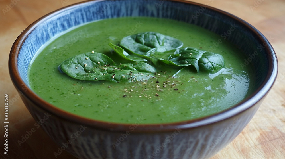 vegetable spinach soup in a bowl vegetable spinach soup in a bowl