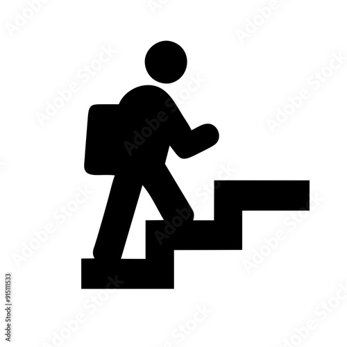 Man walking up the stairs Pictogram 