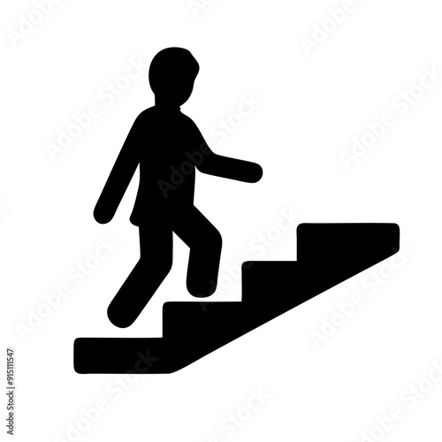 Man walking up the stairs Pictogram 