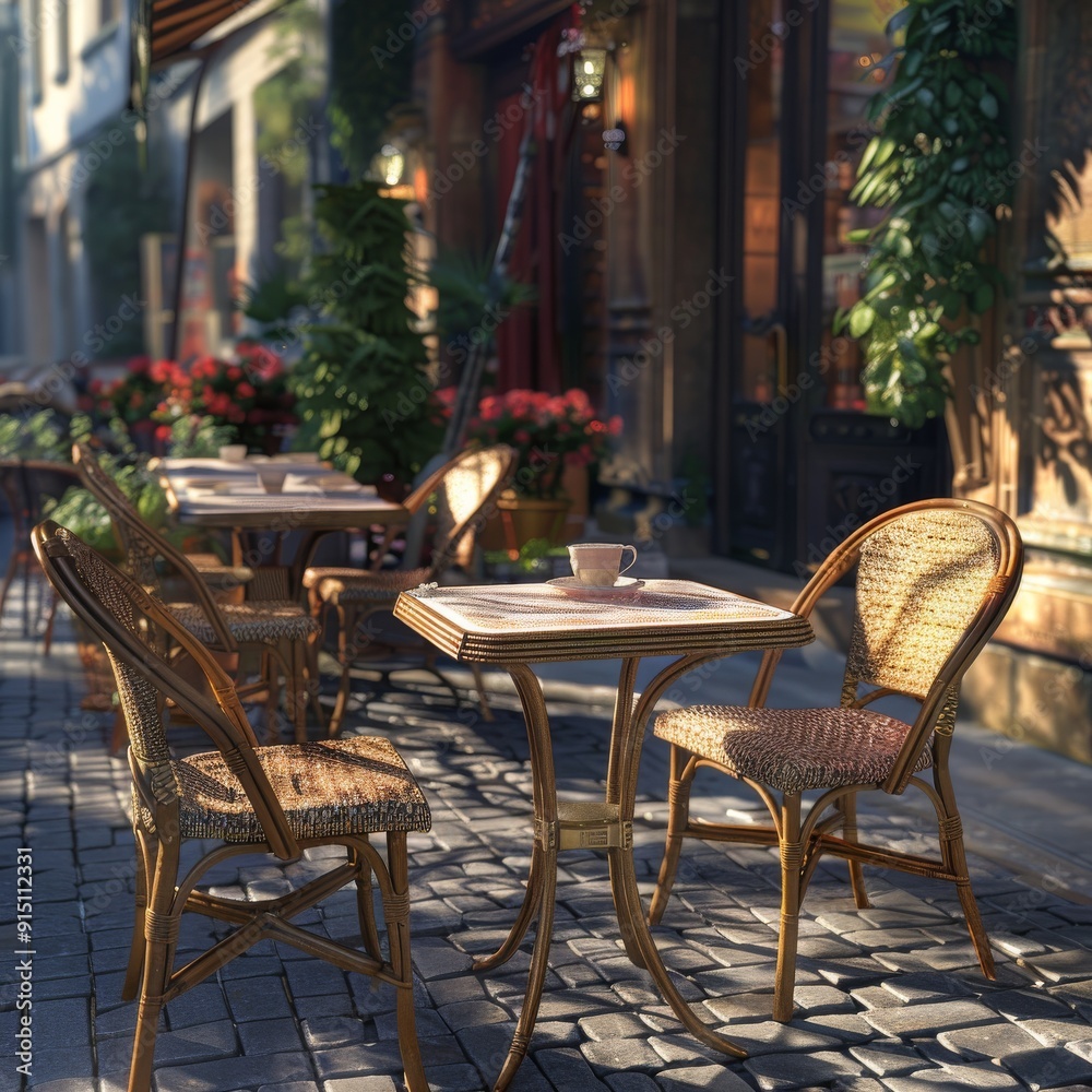 Street Restaurant Table, Empty Cafe Tables, Bar Terrace, Outdoor Restaurants, Outside Trattoria Street Restaurant Table, Empty Cafe Tables, Bar Terrace, Outdoor Restaurants, Outside Trattoria
