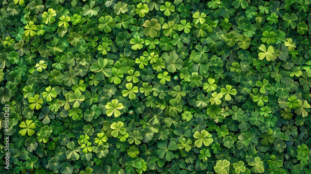 Clovers: Symbol of Good Luck. Four-leaf Clover Expanse Representing Hope and Fortune Clovers: Symbol of Good Luck. Four-leaf Clover Expanse Representing Hope and Fortune