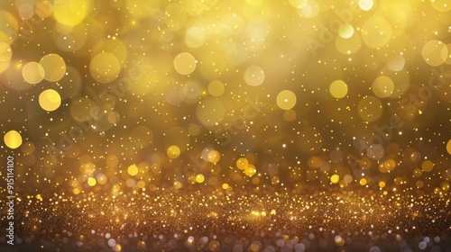 Golden Glitter Background with Bokeh Effect