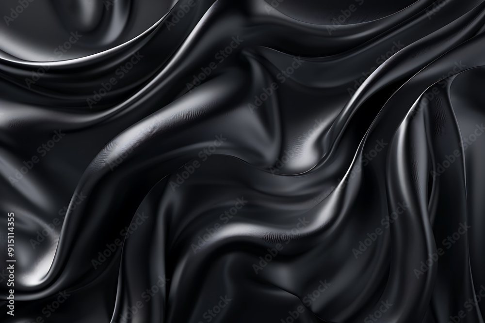 Obraz premium Elegant Black Silk Drape