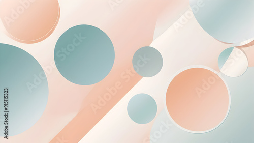 Wallpaper Mural Abstract minimalist background featuring a smooth gradient of colors. With geometric shapes, lines and circles. Torontodigital.ca