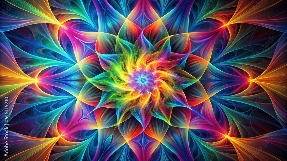 Fractal Flower of Light Abstract Rainbow Spirals in Colorful Hues - Digital Art, Psychedelic Patterns, Nature Inspired, Vibrant Colors Fractal Flower of Light Abstract Rainbow Spirals in Colorful Hues - Digital Art, Psychedelic Patterns, Nature Inspired, Vibrant Colors
