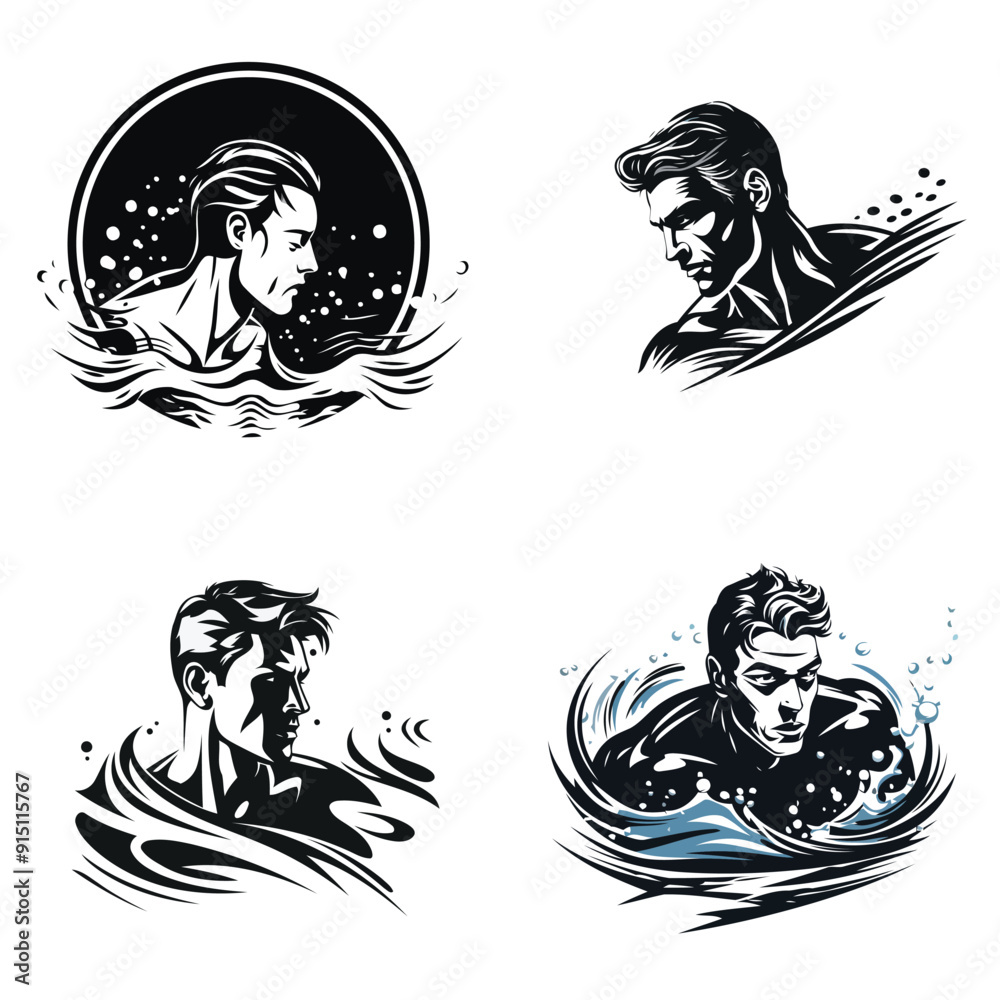 Swim logo design vector illustration Swim logo design vector illustration