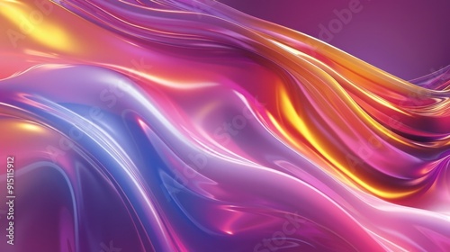 Wallpaper Mural Abstract Wavy Surface with Shimmering Colors Torontodigital.ca
