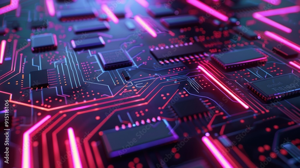 Abstract Neon Circuit Board Abstract Neon Circuit Board
