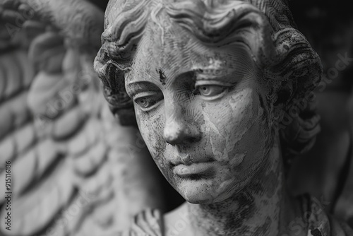 Wallpaper Mural Close-up shot of a serene angel statue, ideal for use in faith-based or inspirational contexts Torontodigital.ca