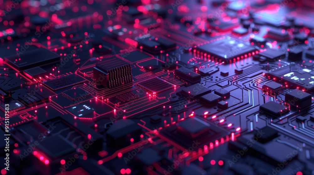 Close-Up of a Futuristic Circuit Board Close-Up of a Futuristic Circuit Board