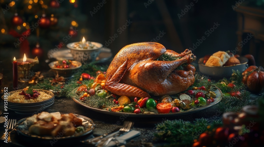 turkey christmas table food feast interior turkey christmas table food feast interior