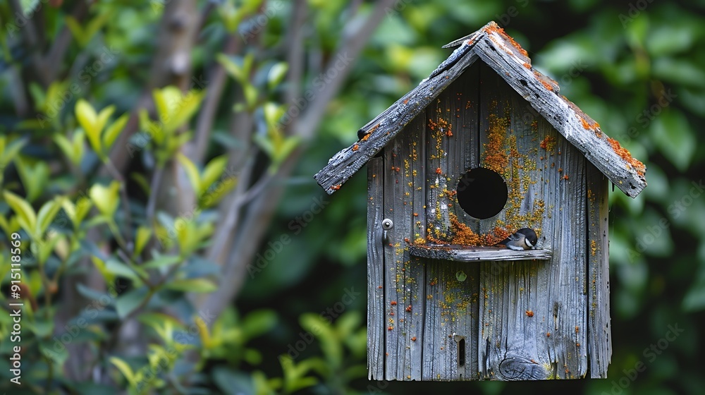 Old wooden bird house Old wooden bird house