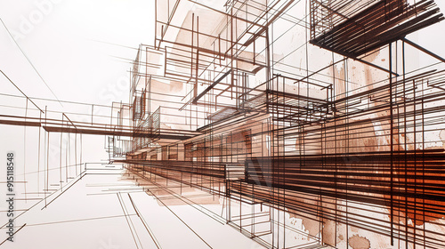 Wallpaper Mural The Fascinating World of Abstract Architectural Drawings: A Blend of Creativity and Innovation. Showcasing Unconventional Designs and Inspiring Spatial Concepts. Torontodigital.ca