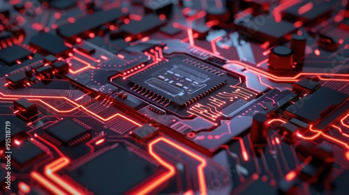 Abstract Close-Up of a Circuit Board