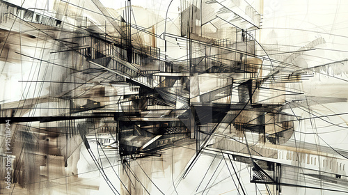 Wallpaper Mural The Fascinating World of Abstract Architectural Drawings: A Blend of Creativity and Innovation. Showcasing Unconventional Designs and Inspiring Spatial Concepts. Torontodigital.ca