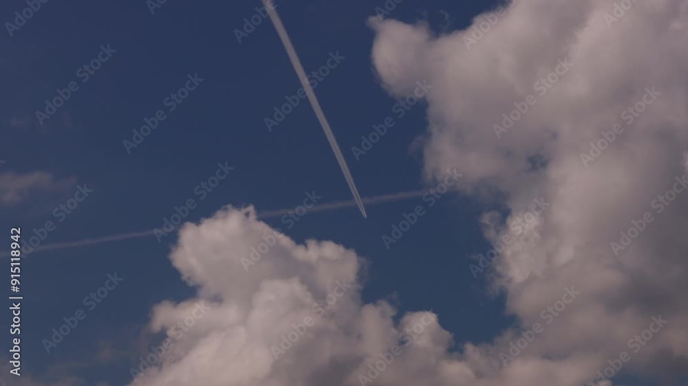 plane trails in the sky 4k 25fps video plane trails in the sky 4k 25fps video