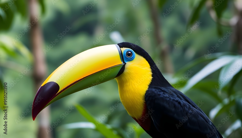 Keel-Billed Toucan in Tropical Forest