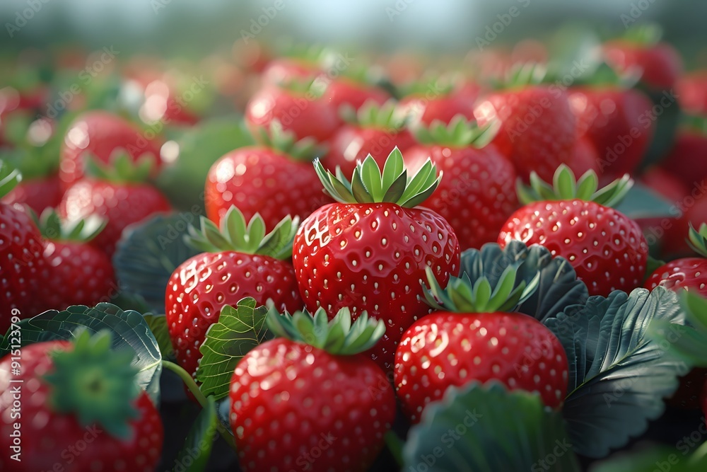 Fresh Strawberry Field Close-Up for Farm Produce Marketing and Healthy Eating Promotions Fresh Strawberry Field Close-Up for Farm Produce Marketing and Healthy Eating Promotions