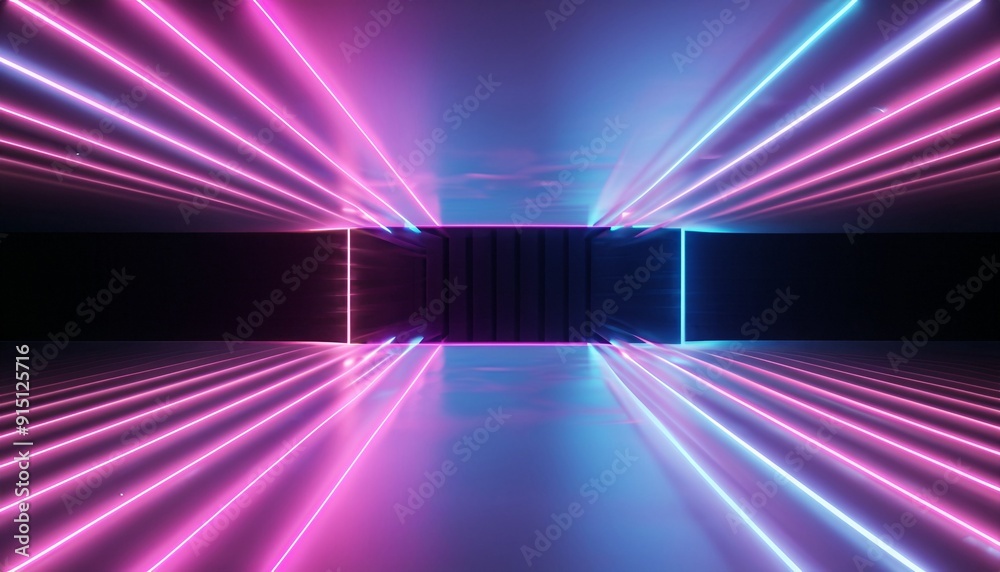 3d render, abstract neon background, floor reflection, pink blue glowing lines, ultraviolet light 3d render, abstract neon background, floor reflection, pink blue glowing lines, ultraviolet light