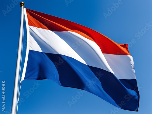 Dutch Flag Waving in the Wind photo