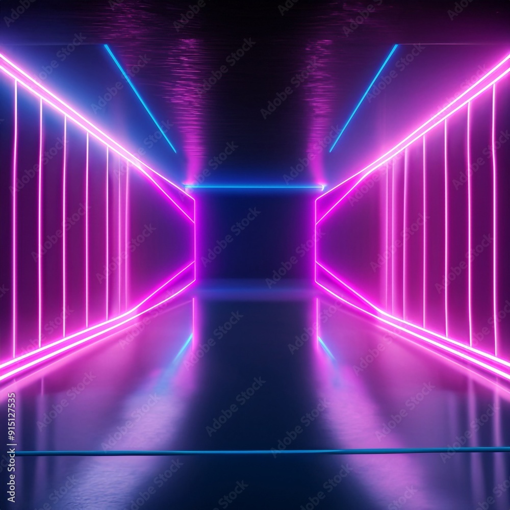 3d render, abstract neon background, floor reflection, pink blue glowing lines, ultraviolet light 3d render, abstract neon background, floor reflection, pink blue glowing lines, ultraviolet light