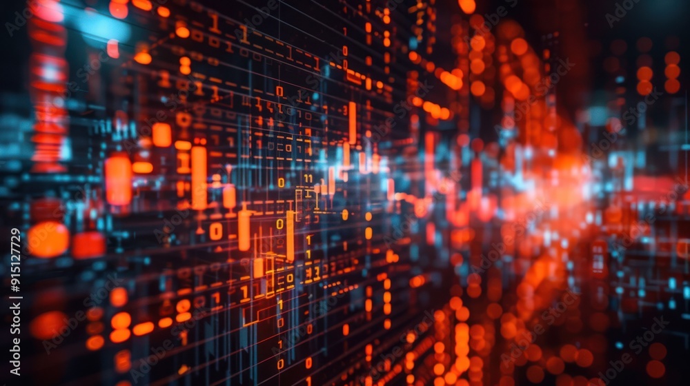 Abstract digital technology big data concept with dark background
