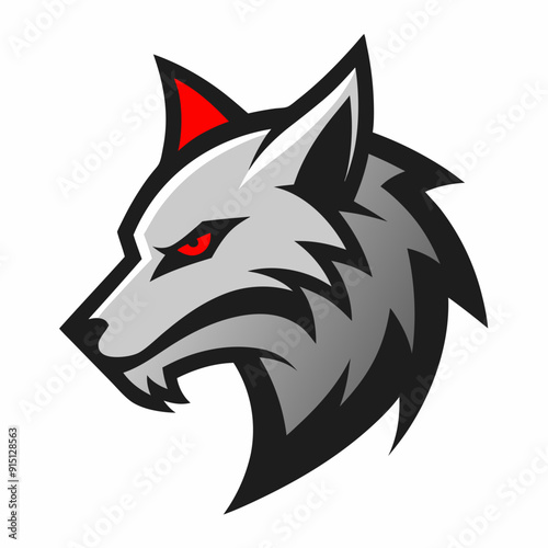 A head of angry wolf art vector illustration