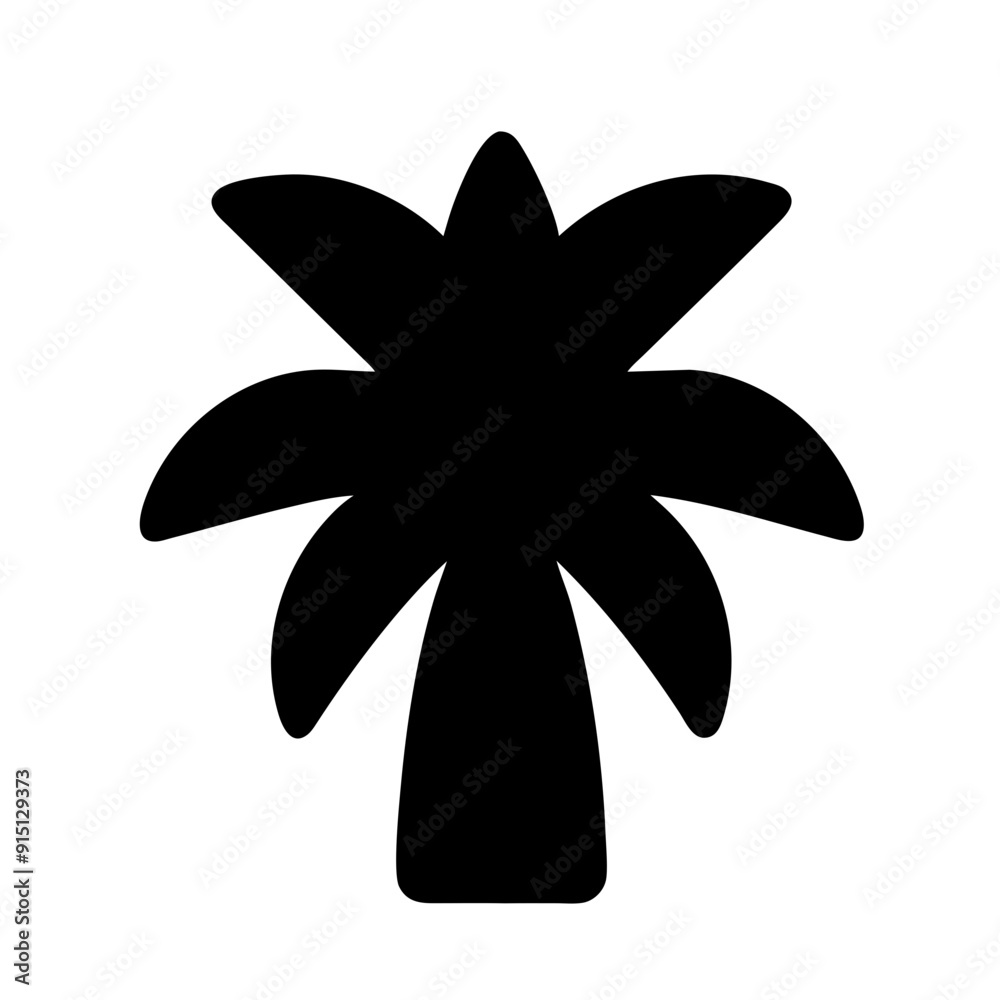 Exotic palm tree logo icon vector illustration in a minimalist style Exotic palm tree logo icon vector illustration in a minimalist style