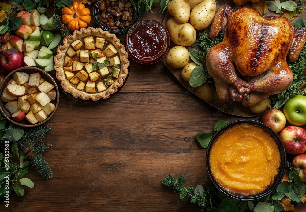 Fototapeta premium Thanksgiving dinner background