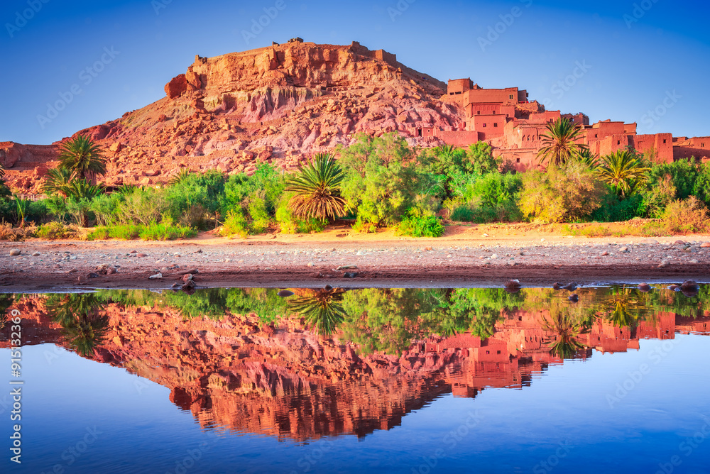 Ait Benhaddou, Morocco. Famous ancient fortified town in High Atlas mountains, Ouarzazate.