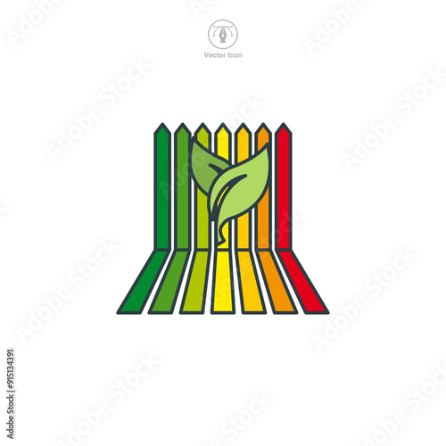 Energy Efficiency Rating icon symbol vector illustration isolated on white background