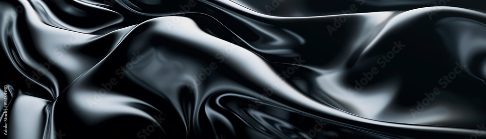 Fototapeta premium Abstract Black Silk Drapery