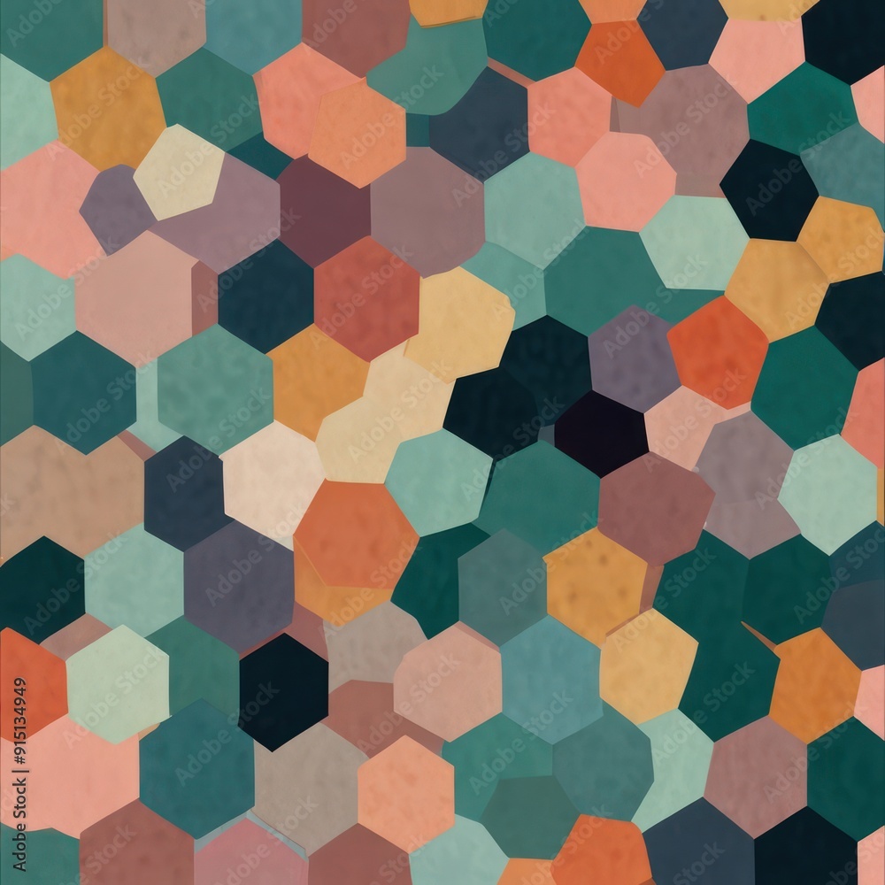 An abstract background featuring geometric patterns with a mix of hexagons and triangles in pastel shades An abstract background featuring geometric patterns with a mix of hexagons and triangles in pastel shades