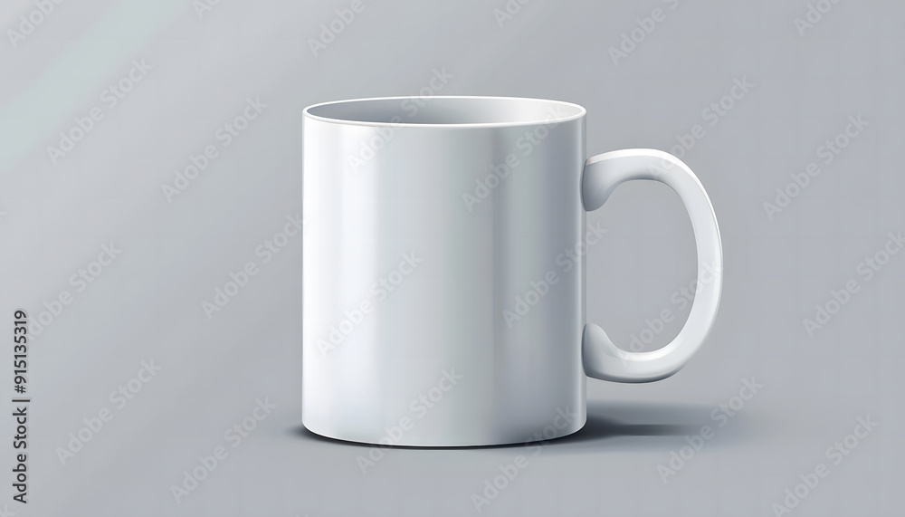 Fototapeta premium White coffee mug isolated on a solid white background. isolated on a solid white background. Illustrations design