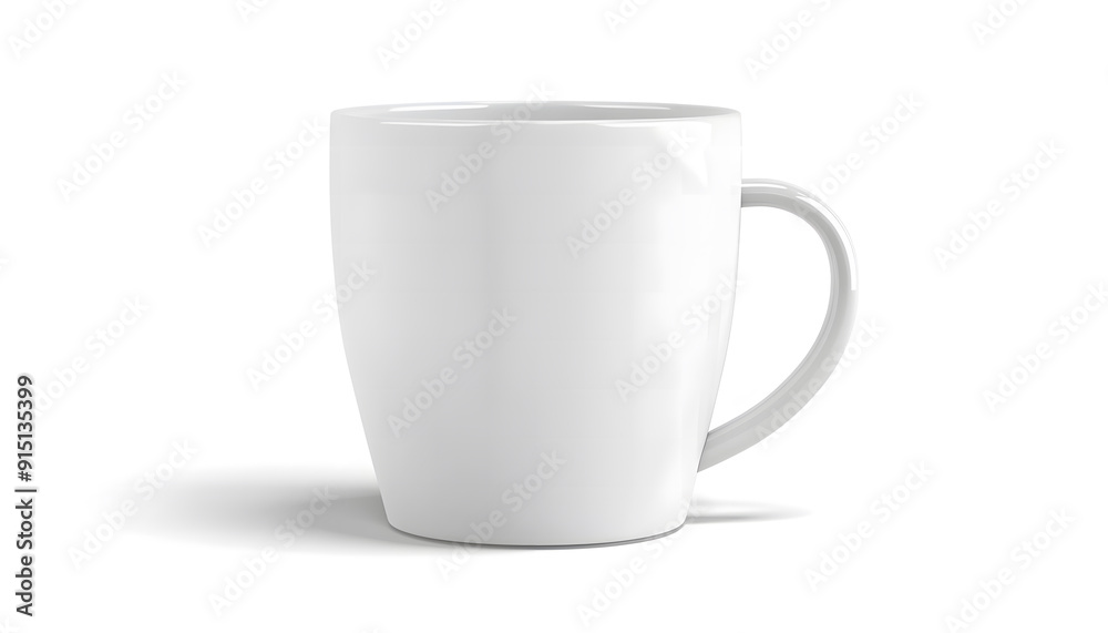 Obraz premium White coffee mug isolated on a solid white background. isolated on a solid white background. Illustrations design