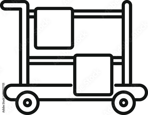 Hotel trolley carrying fresh towels, providing a convenient and efficient way to transport linens