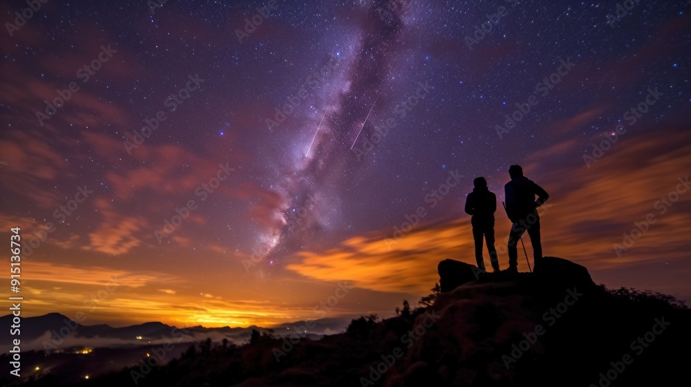 Couple gazing at the Milky Way Couple gazing at the Milky Way