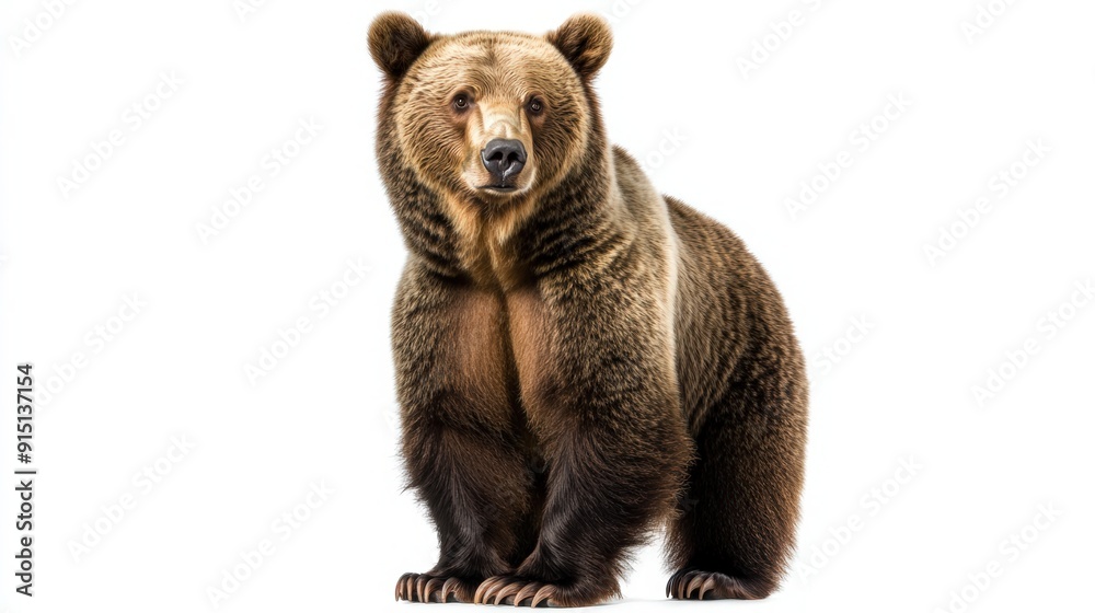 Fototapeta premium Intimidating Full Body Shot of Grizzly Bear Standing - Majestic Wildlife Photography