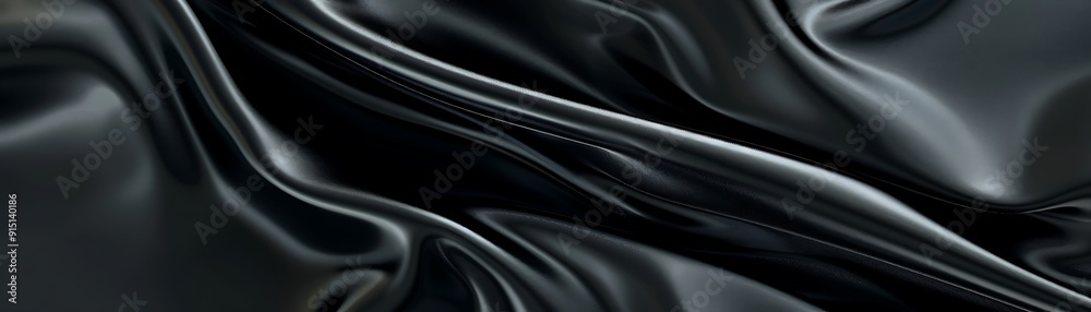 Fototapeta premium Abstract Black Silk Fabric Texture