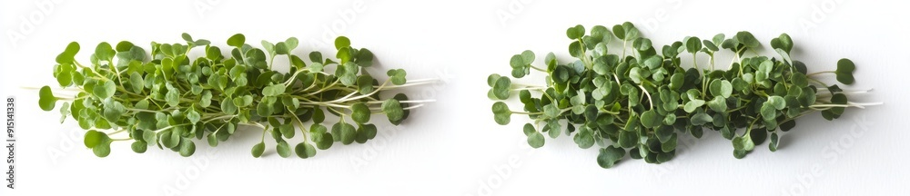 Alfalfa seeds sprouted in a panorama of micro green leaves. Alfalfa seeds sprouted in a panorama of micro green leaves.