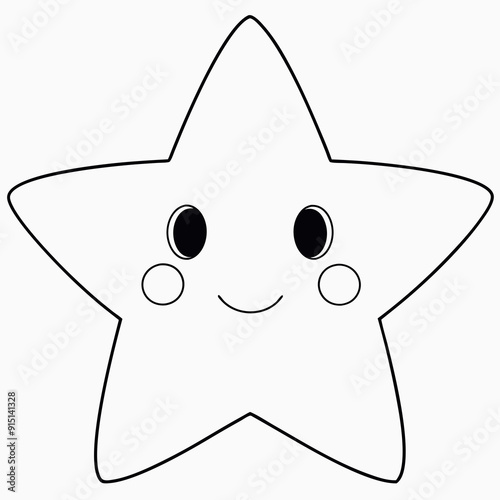 A simple line art drawing of a small Toy Star Map vector