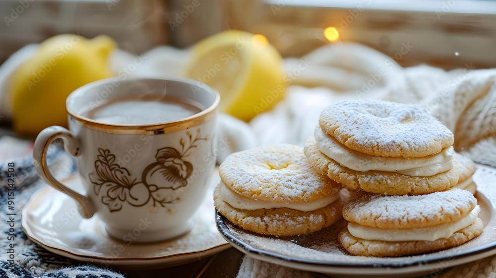 Cookies with vanilla cream neatly placed Cookies with vanilla cream neatly placed